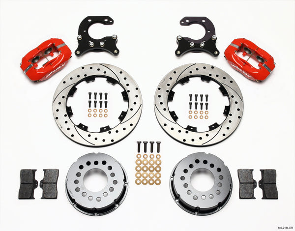 Wilwood Forged Dynalite P/S Rear Kit Drilled Red Big Ford 2.54in Offset 140-2114-DR