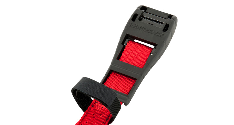 Rhino-Rack Rapid Tie Down Straps w/Buckle Protector 4.5m/15ft Pair Red RTD45P