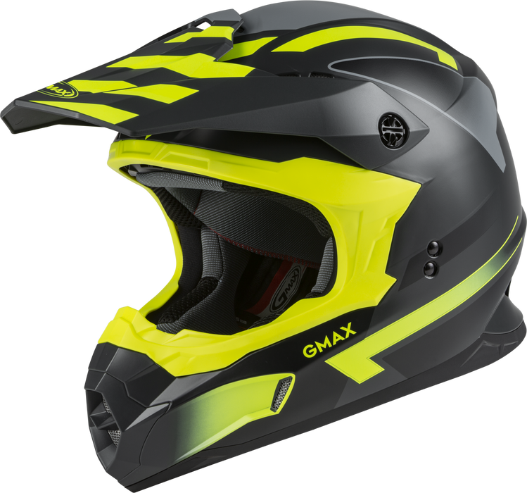 GMAX MX-86 Solid, Lightweight Full-Face Helmet for Motocross and Other Motor Sports (Matte Dark Grey/HI-VIS, 2X-Large)