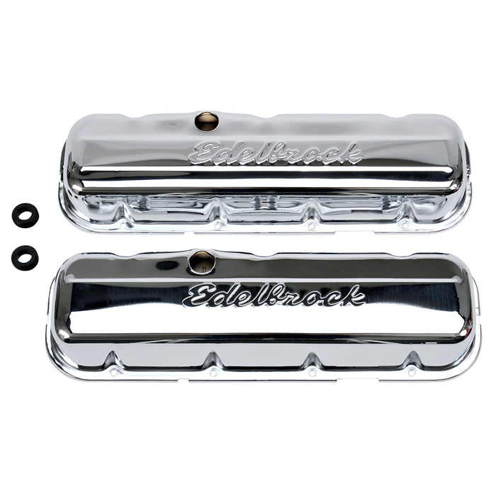 Edelbrock Valve Cover Signature Series Chevrolet 1965 and Later 396-502 V8 Low Chrome 4480