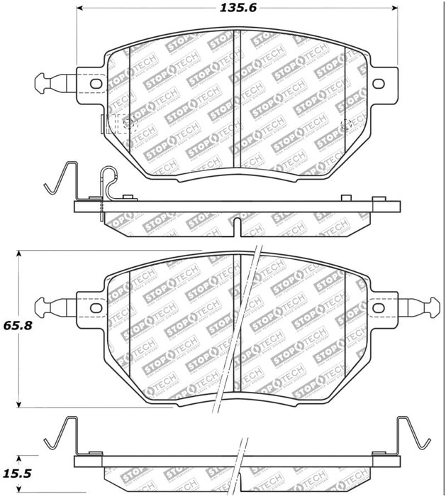 StopTech Street Select Brake Pads Front/Rear 305.0969