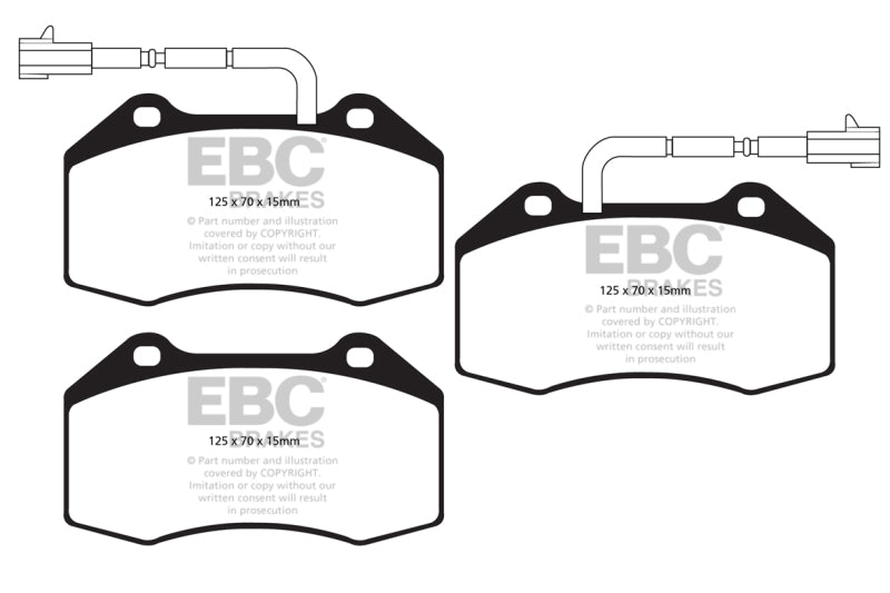 EBC 14+ Alfa Romeo 4C 1.75 Turbo Yellowstuff Front Brake Pads DP42021/2R