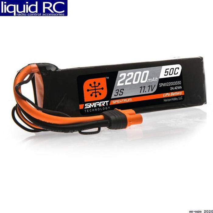 Spektrum X22003S50 2200mAh 3S 11.1V 50C Smart LiPo Battery; IC3