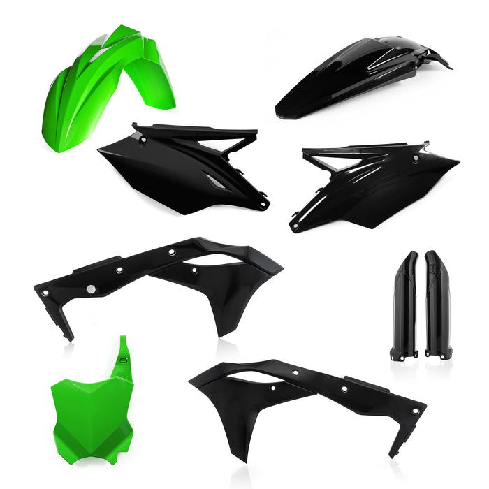 Acerbis Full Plastic Kits For Kawasaki - Green/Black (2685821089), One Size