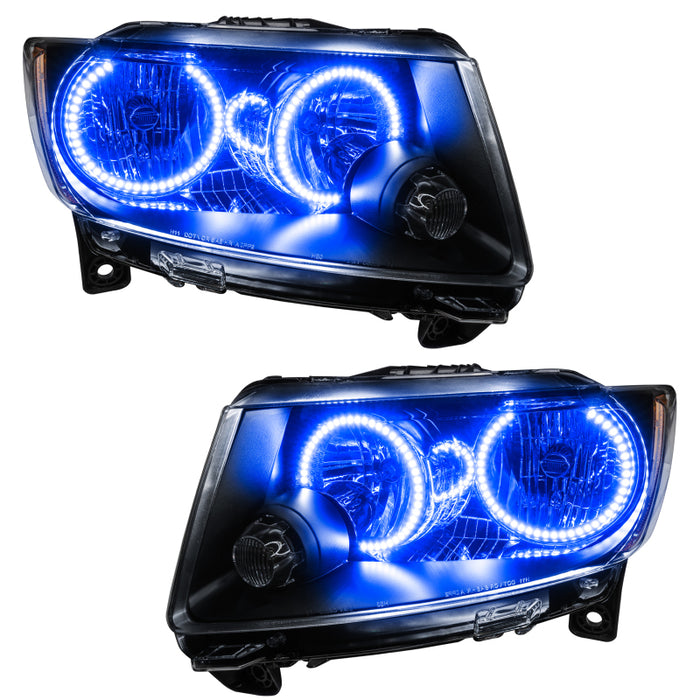 Oracle 11-13 compatible with Jeep Grand Cherokee Pre-Assembled Halo Headlights (Non HID) Chrome Blue SEE WARRANTY 7070-002