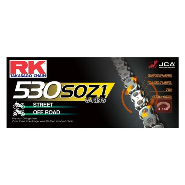 RK 530XSOZ1 High Perform Street Sport RX-Ring Motorcycle Chain - 120 Link