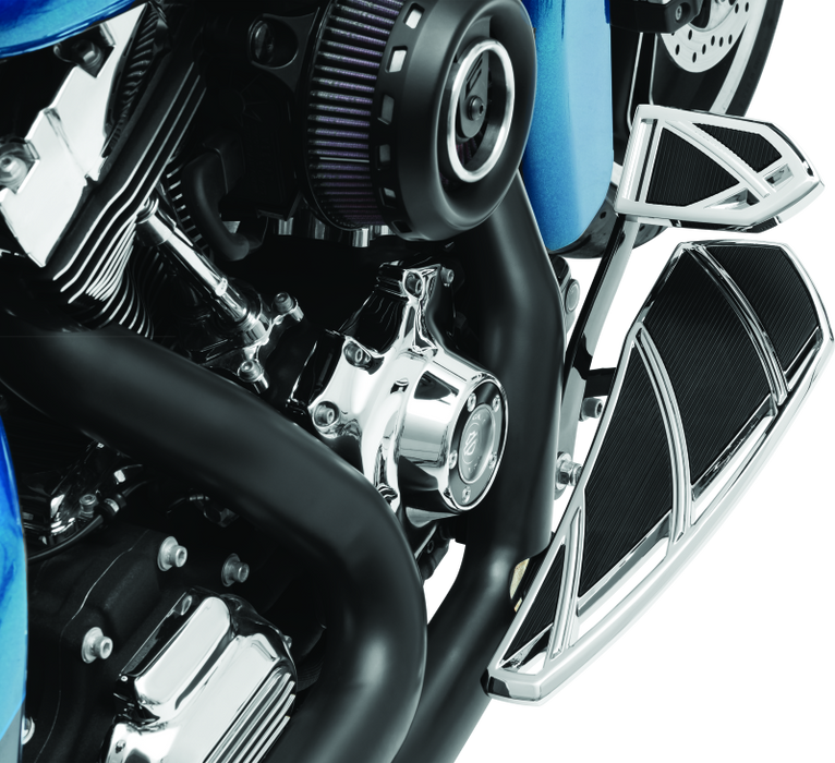 Kuryakyn Phantom Brake Pedal Pads For Harley-Davidson Motorcycles, Premium Epdm Rubber And 1 Bolt Install, Chrome 5748