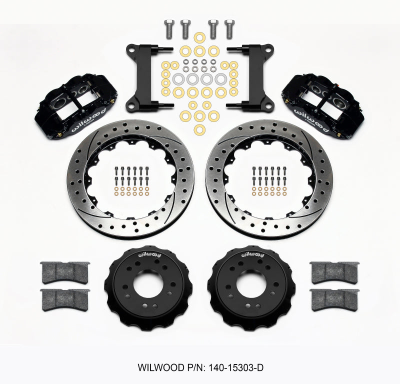 Wilwood Narrow Superlite 6R Front Hat Kit 13.06 Drilled 63-87 C10 w/ Wilwood Pro Spindles 140-15303-D