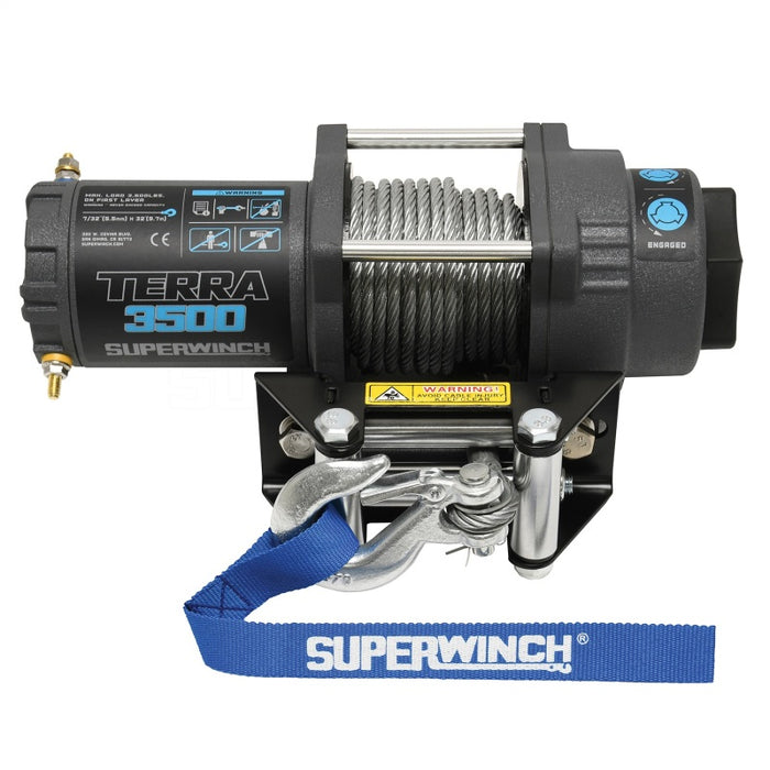 SUPERWINCH 1135260 3500 lbs Winch Roller Fairlead 32ft Steel Rope