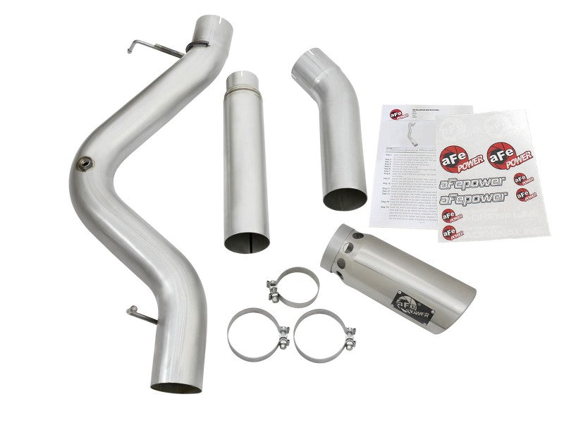 aFe Atlas Exhaust 5in DPF-Back Aluminized Steel w/ Polished Tips 16-17 GM Diesel Truck V8-6.6L (td) 49-04081-P