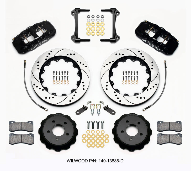 Wilwood AERO6 Front Hat Kit 14.00 Drilled 2015-Up Mustang w/Lines 140-13886-D