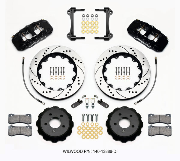 Wilwood AERO6 Front Hat Kit 14.00 Drilled 2015-Up Mustang w/Lines 140-13886-D