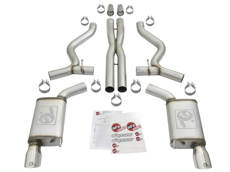 aFe MACHForce XP 3in Sport Tone Cat-Back Exhausts w/ Polished Tips 15-17 Ford Mustang V6/V8 49-33087-P