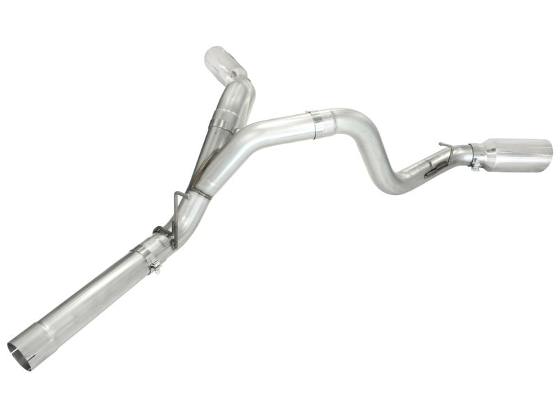 aFe MACHForce XP Exhaust Aluminized Dual Split DPF Back 11-15 GM Diesel Truck V8-6.6L (td) (pol tip) 49-04043-P