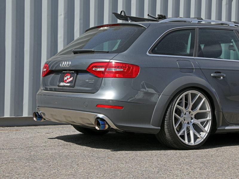 afe MACH Force-Xp 13-16 Audi Allroad L4 SS Axle-Back Exhaust w/ Blue Flame Tips 49-36437-L