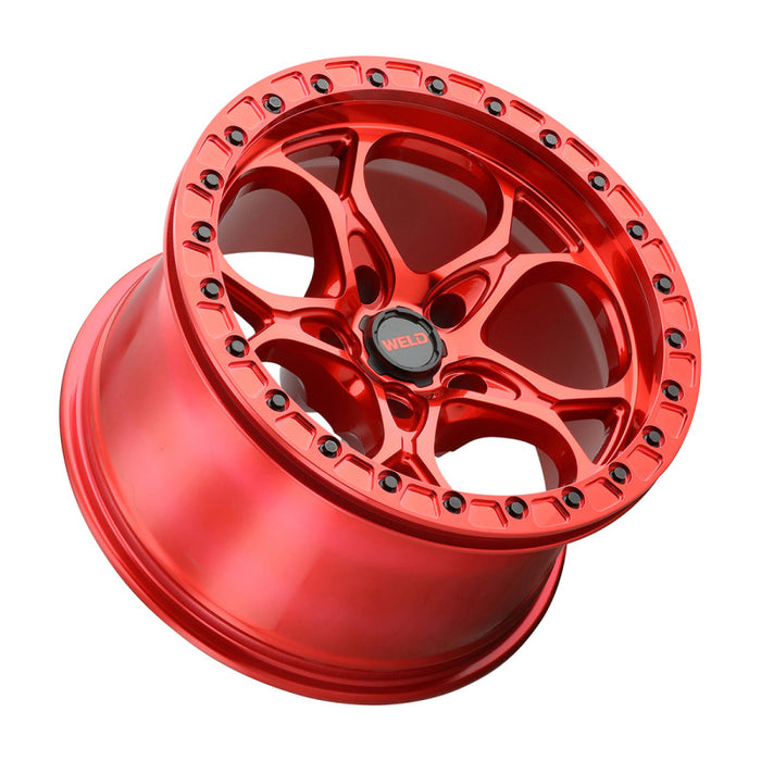 Weld Off-Road W906 17X9 Ledge Beadlock 5X127 ET-12 BS4.50 Candy Red / Red Ring 71.5 W90679075450