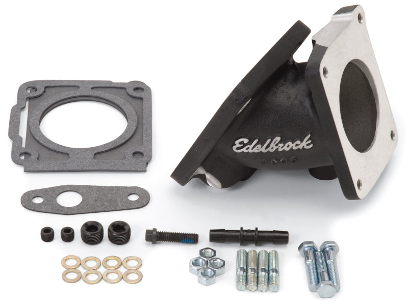 Edelbrock EFI Throttle Body Adaptor (Elbow) Ford Mustang 94-95 w/ Black Mini Texture Powder Coat 38353