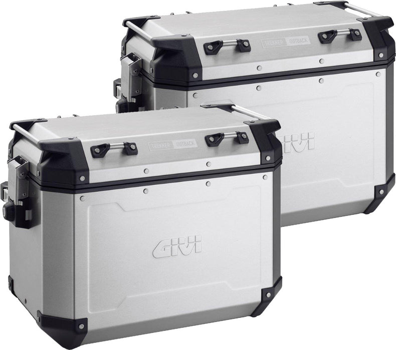 GIVI OBKN48APACK2A Outback Series 48L Aluminum Side Cases Pair (Left and Right) Silver