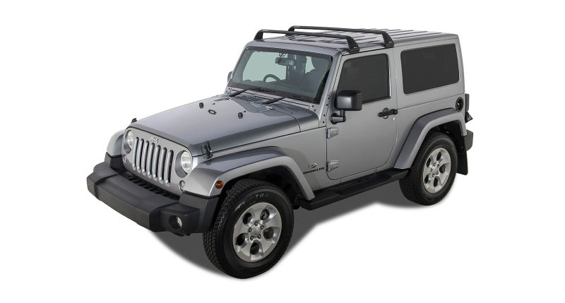 Rhino-Rack 07-22 compatible with Jeep Wrangler JK/JL 2 Door Hard Top Vortex SG 2 Bar Roof Rack Black SG60