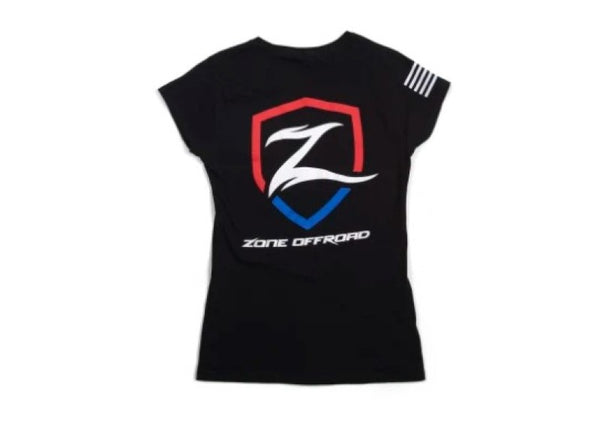 Zone Black Premium Cotton T-shirt W/ Patriotic Logos Womens Xl U9164XL