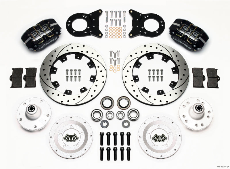 Wilwood Dynapro Dust-Boot Front Kit 12.19in Drilled 1965-1969 Mustang Disc & Drum Spindle 140-13344-D