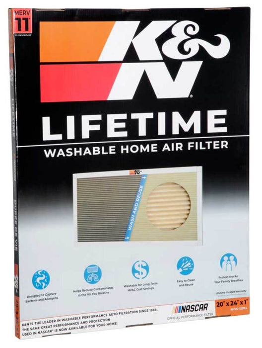 K&N 20X24X1 Hvac Furnace Air Filter, Lasts A Lifetime, Washable, Merv 11, The