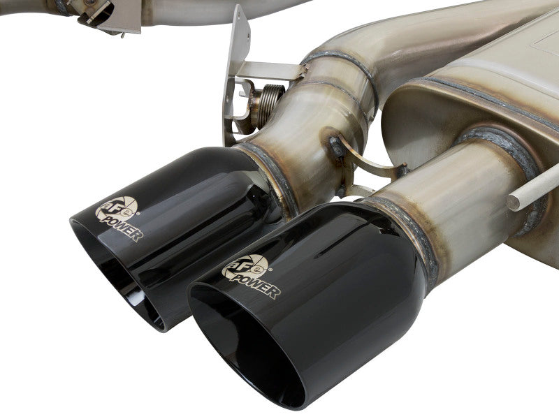 aFe MACHForce XP 3in 304SS Cat Back Exhaust s/ Black Tips 16-17 Cadillac ATS-V V6-3.6L (tt) 49-34078-B