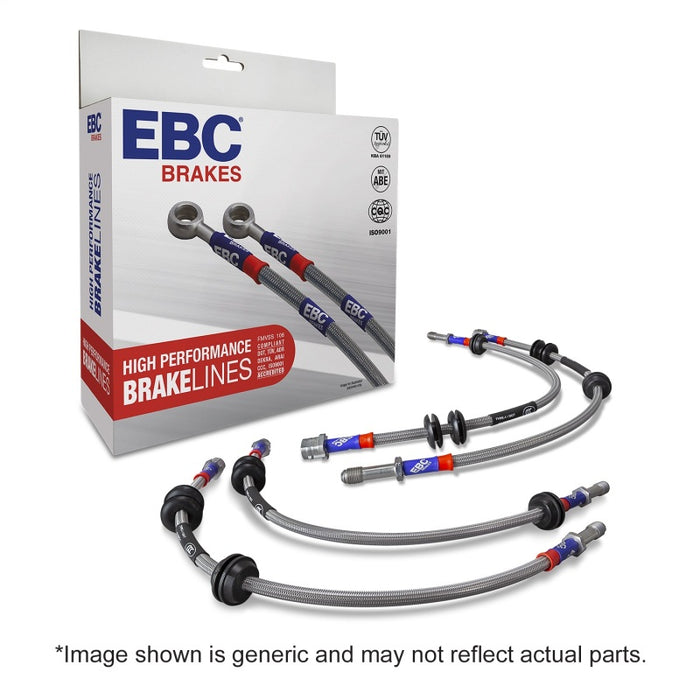 EBC 2003 Chevrolet Silverado 1500 (4WD) Ext Cab (330mm Rear Rotors) Stainless Steel Brake Line Kit BLA7196-5L