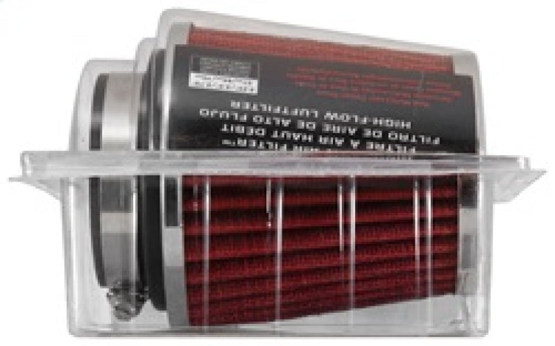K&N Universal Clamp-On Engine Air Filter: Washable: Round Tapered; 2.25 in/2.5 in/2.75 in (70 mm/64 mm/57 mm) Flange ID; 4.5 in (114 mm) Height; 4.5 in (114 mm) Base; 3.5 in (89 mm) Top , RG-1003RD-L