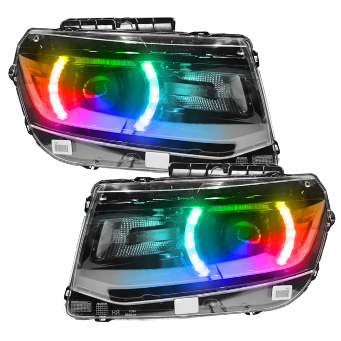 Oracle 14-15 Chevy Camaro RS Headlight DRL Upgrade Kit - ColorSHIFT w/ Simple Controller Fits select: 2014-2018 CHEVROLET CAMARO