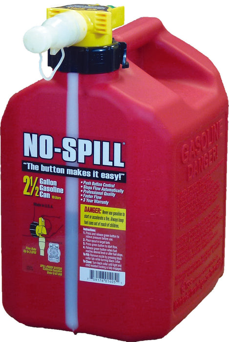 No-Spill Stens 2 1/2 Gallon Fuel Can 765-102 For No-Spill 1405, 765-102, 11.75" x 8" x 10"", Red