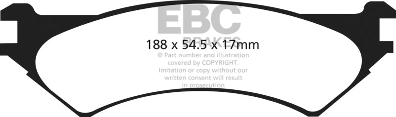 EBC 97-00 Ford Econoline E250 4.2 (4 Wheel ABS) Ultimax2 Rear Brake Pads UD802