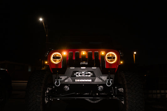 DV8 Offroad 2018+ compatible with Jeep JL Grill Amber Marker Lights GRJL-02