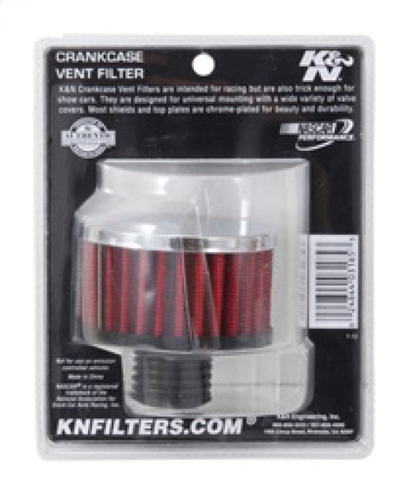 K&N Vent Air Filter/ Breather: High Performance, Premium, Washable, Replacement Engine Filter: Flange Diameter: 0.5 In, Filter Height: 1.75 In, Flange Length: 0.9375 In, Shape: Breather, 62-1495