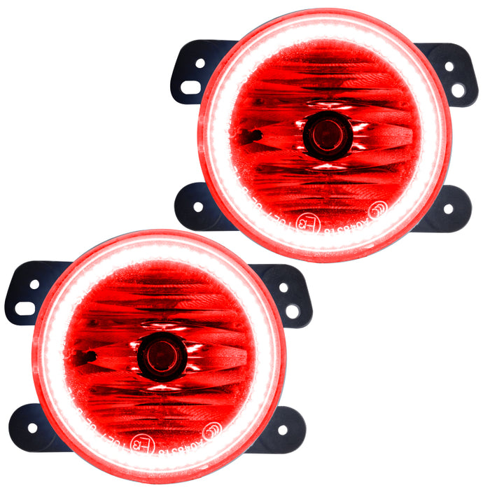 Oracle Lighting 07-09 compatible with Jeep Wrangler JK Pre-Assembled LED Halo Fog Lights -Red SEE WARRANTY 7080-003