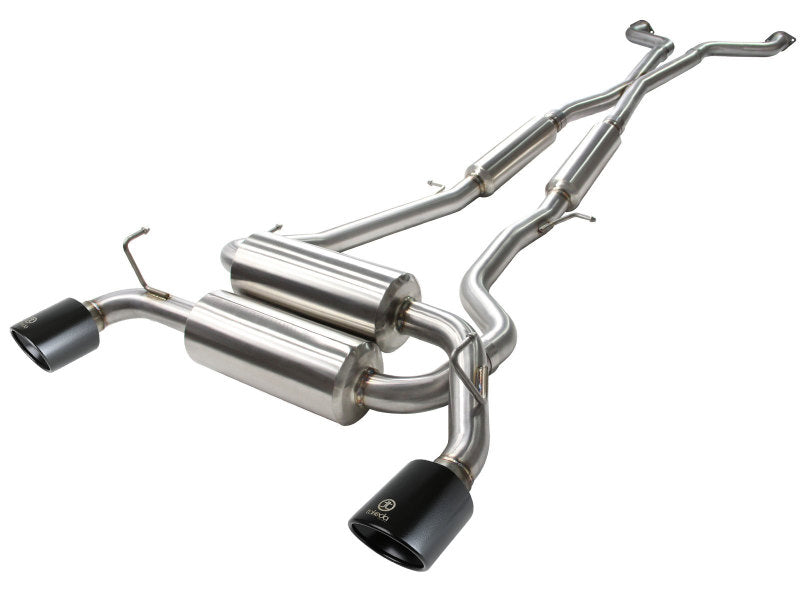 aFe Takeda 2-1/2 in 304 SS Cat-Back Exhaust System Compatible with Infiniti G37 08-13/Q60 14-15 V6-3.7 w/ Black Tips 49-36103-B