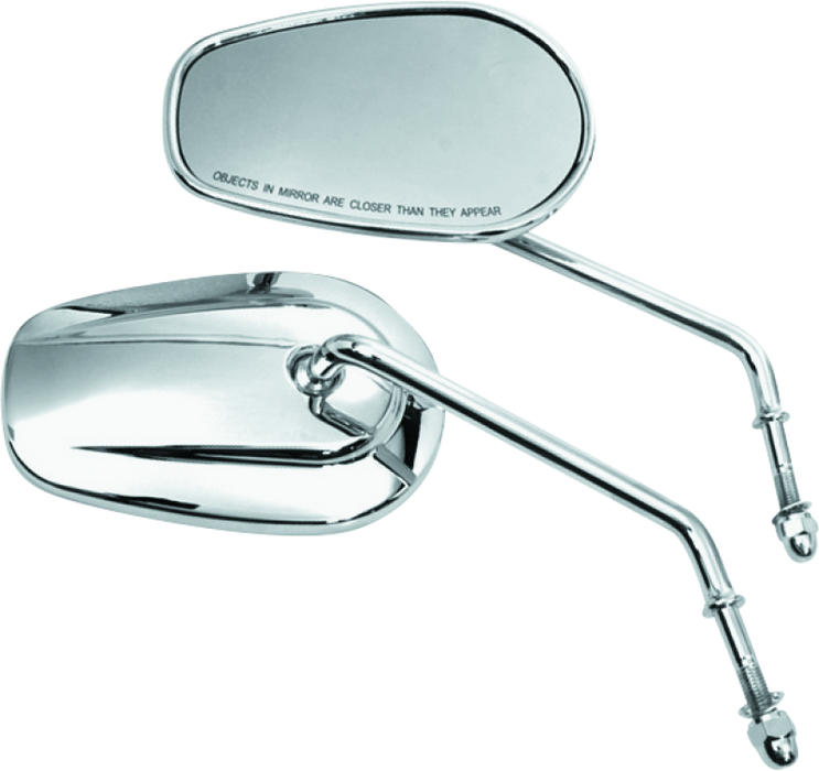 Bikers Choice Chrome Tapered Long Stem Mirrors Pr 482006