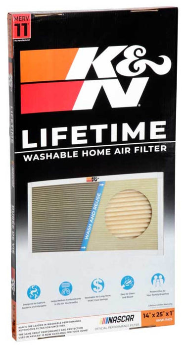 K&N 14X25X1 Hvac Furnace Air Filter, Lasts A Lifetime, Washable, Merv 11, The