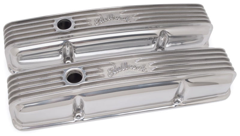 Edelbrock Valve Cover Classic Series Chevrolet 1959-1986 262-400 CI V8 Polshed 4144