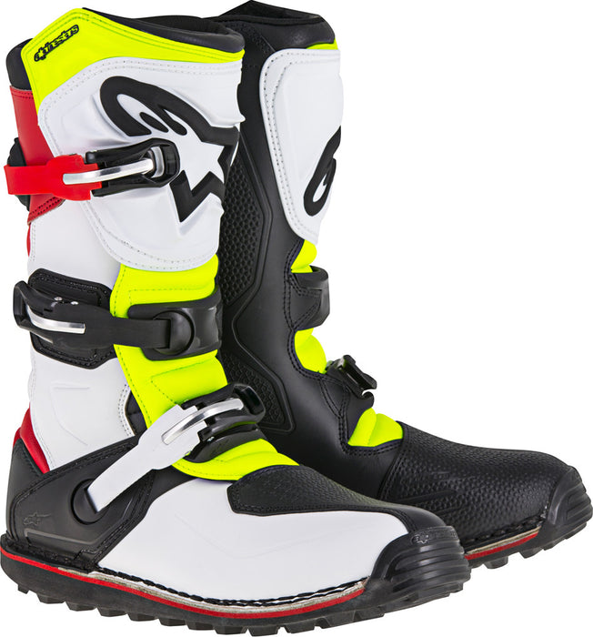 Alpinestars Unisex-Adult Tech-T Boots (White/Red/Yellow/Black, Size 6)