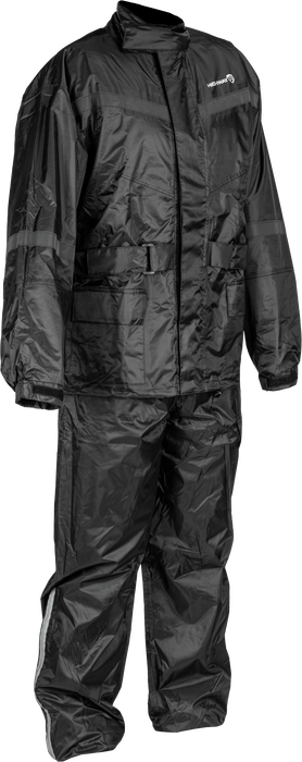 Highway 21 Motorcycle 2-Piece Rain Suit (Black, X-Large)