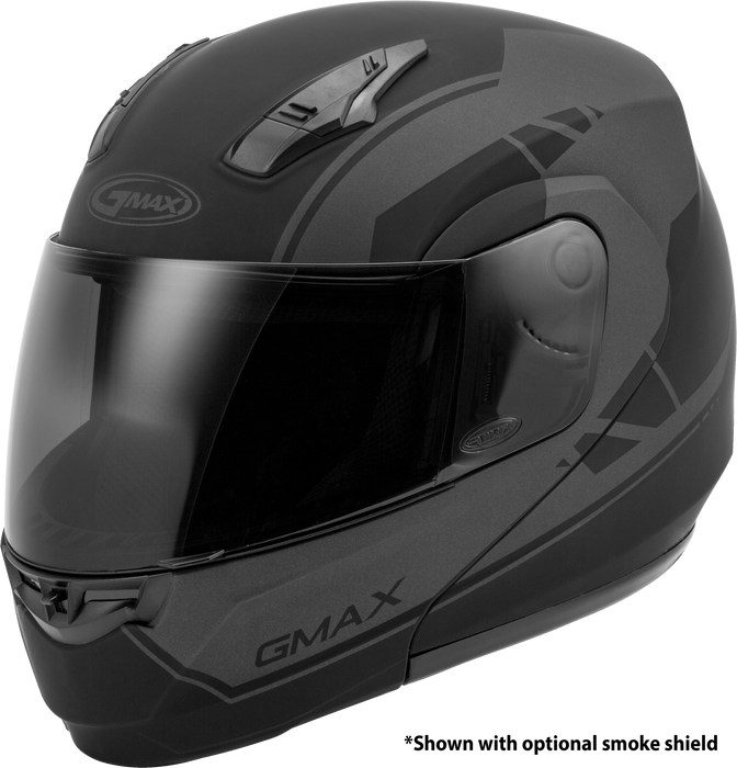 GMAX MD-04 Modualar Dual Sport Helmet (Matte Black/Grey, Large)