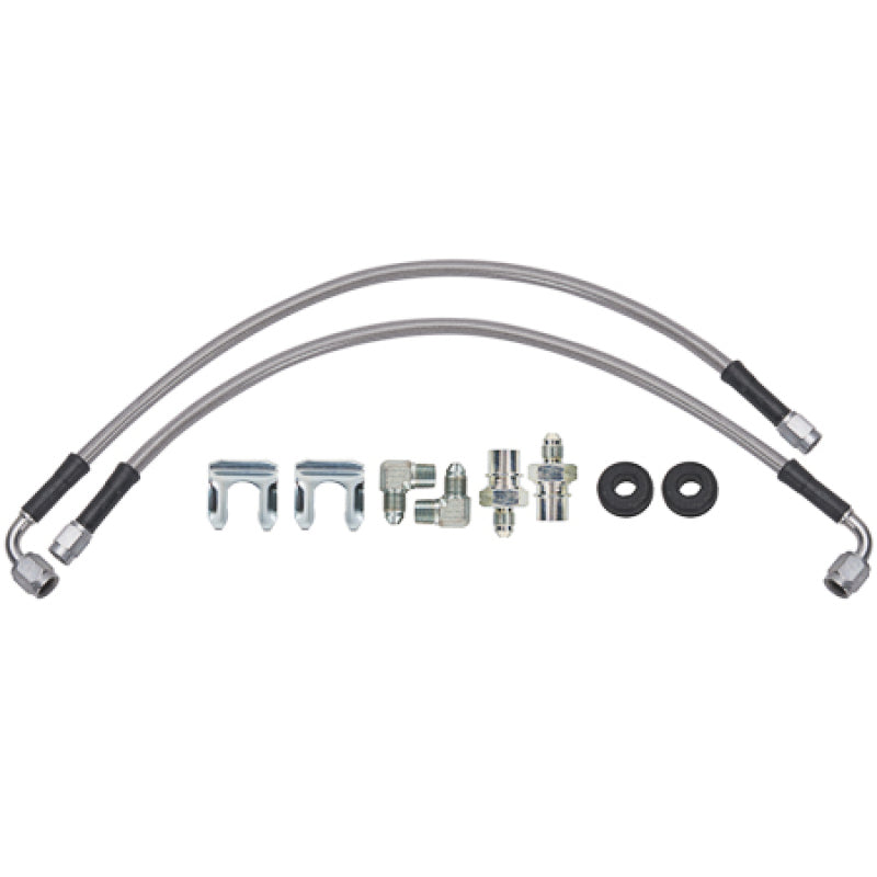 Wilwood 16in OAL Flexline -3 Hose to M10 x 1.00 to -3 Female Outlet 90 DEG 1/8 NPT 220-16709