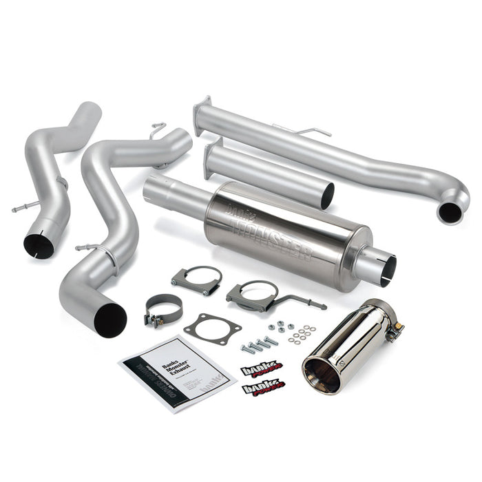 Banks Power 01-04 Chevy 6.6L Ec/CCSB Monster Exhaust System SS Single Exhaust w/ Chrome Tip 48629