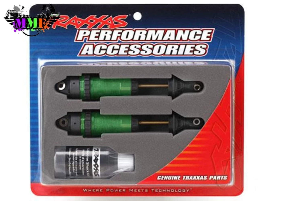 Traxxas Shocks Gtr Xx-Long Green-Anodized Ptfe-Coated Bodies With Tin Shafts (Fully Assembled Without Springs) (2) 7462G