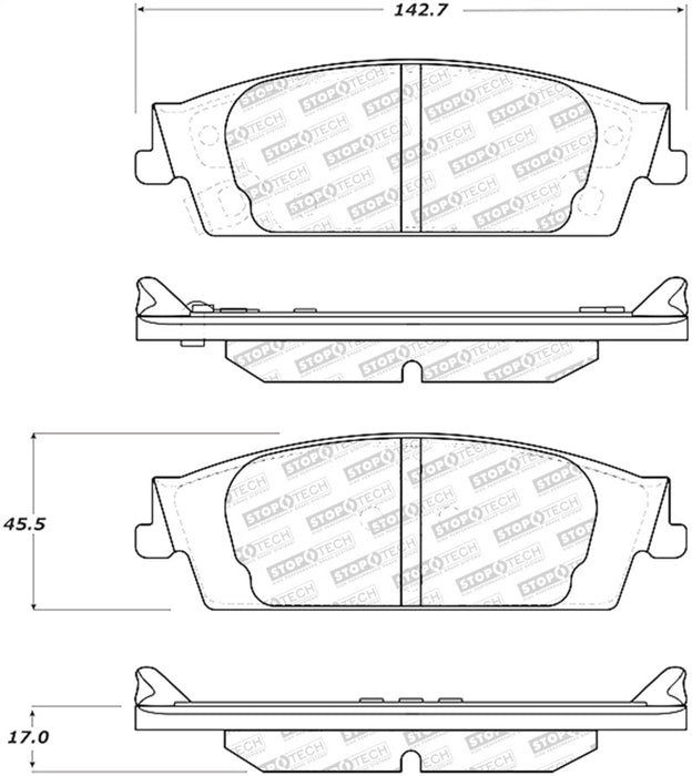 StopTech 15-17 Cadillac Escalade ESV Street Performance Rear Brake Pads 305.1707