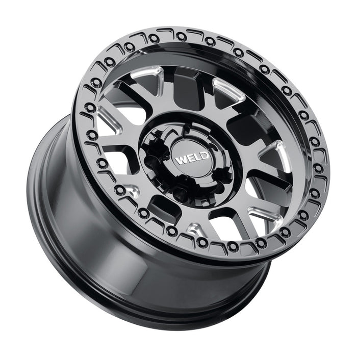 Weld Off-Road W902 17X10 Cinch Beadlock 5X127 5X139.7 ET-24 BS4.50 Gloss BLK MIL / BLK Ring 87.1 W90270057450