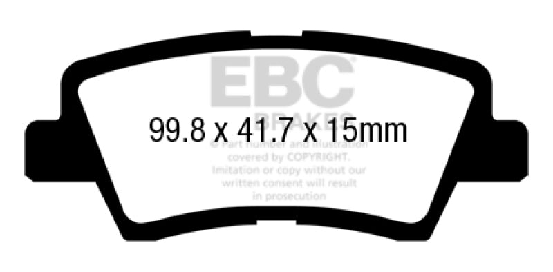 EBC 17+ Kia Sportage 2.0L Turbo (FWD w/Manual PB) Ultimax Rear Brake Pads UD1848