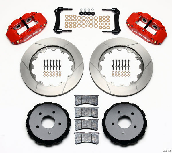 Wilwood Narrow Superlite 4R Rear Kit 14.00in Red 97-04 Corvette C5/Z06 05-13 C6 140-9119-R