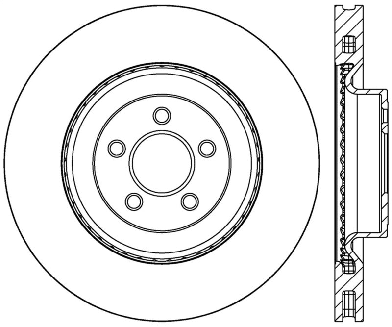 StopTech Cross Drilled Sport Brake Rotor 2015 Ford Mustang w/ Brembo Front Right 128.61116R